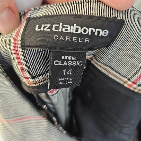 Liz Claiborne Plaid Classic Emma Tappered Ankle career ankle office pant size 14 - Picture 9 of 10